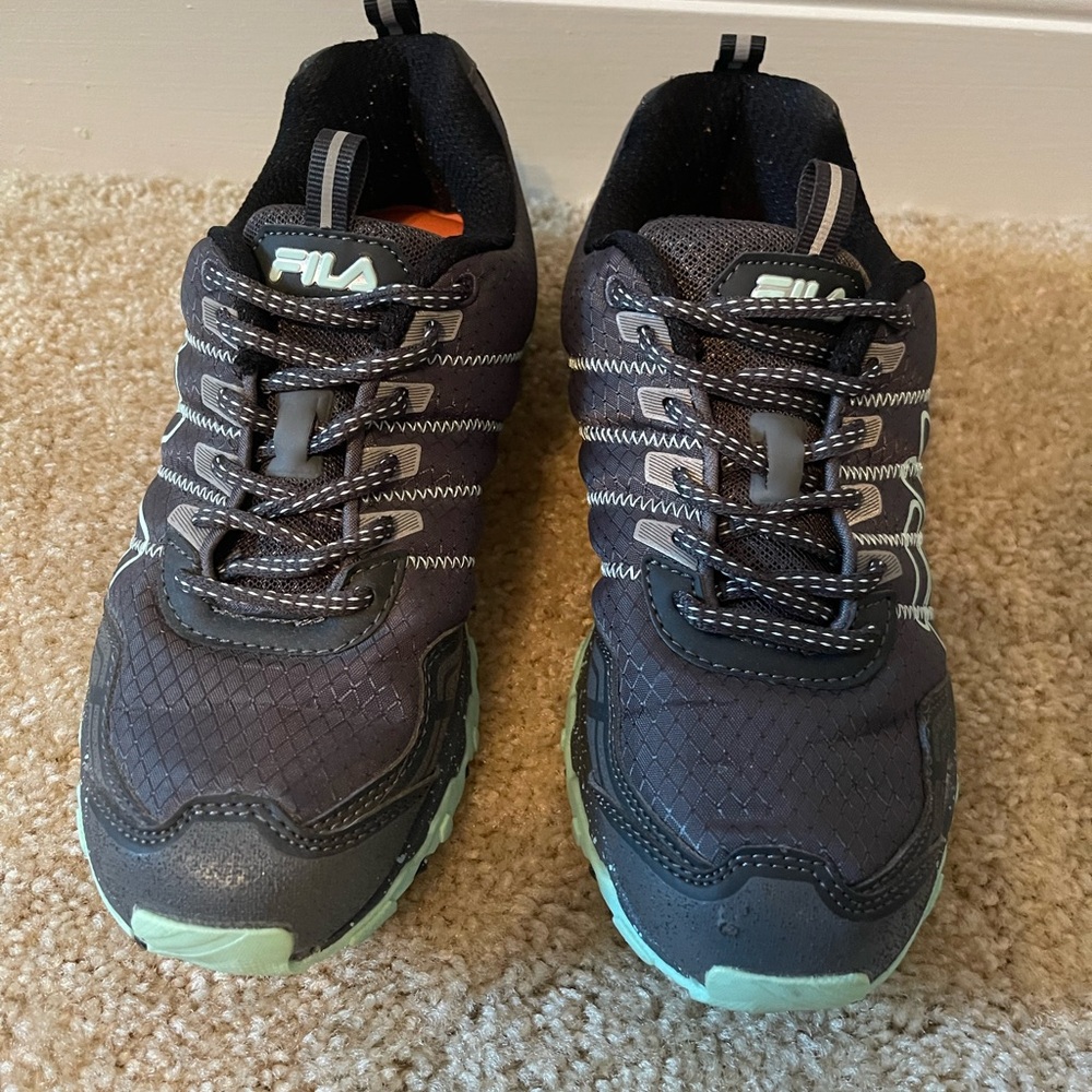 Fila Black and Mint Green Sneakers